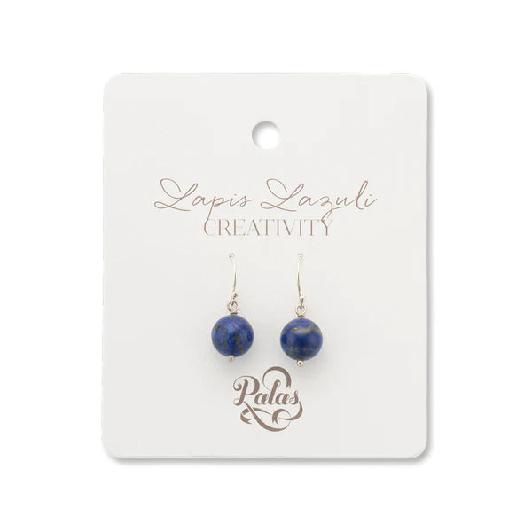 Ladies soft rose gold earrings -Palas Jewellery - Lapis Lazuli Healing Gem Earrings