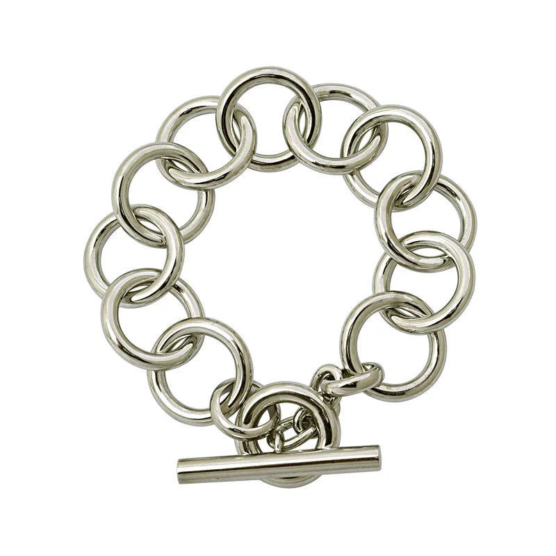 Ladies Bracelets Thin Spark-Toggle Bracelet- Sterling Silver