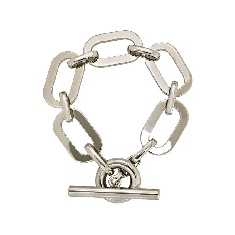 Ladies Bracelets Geometric Shine-Toggle Bracelet- Sterling Silver