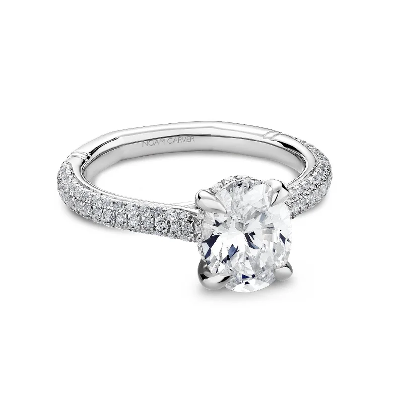 Ladies Closed Spark Engagement Rings -0.56 ctw Diamond Hidden Halo Engagement Ring