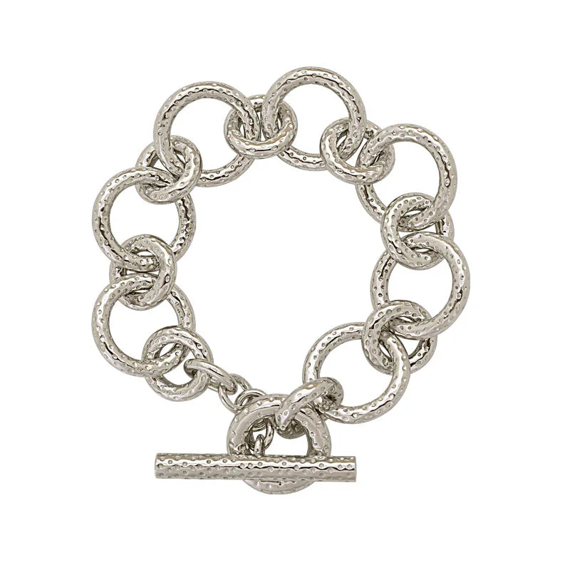 Ladies Bracelets for Daily Shine-Toggle Bracelet- Sterling Silver