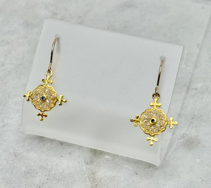 Earrings - Williams Diamond and Sapphire Gold Earrings