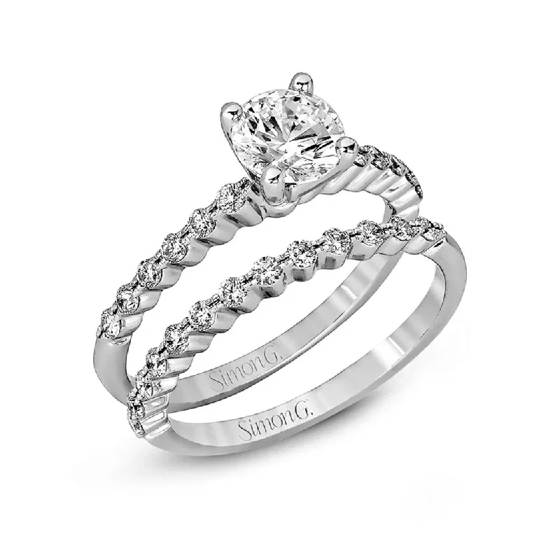 Ladies Halo Shine Engagement Rings -0.48 ctw Diamond Solitaire Engagement Ring