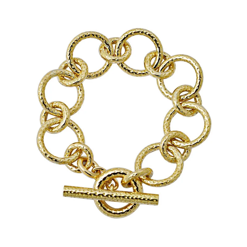 Ladies Bracelets for Dream Spark-Toggle Bracelet- Plain Gold