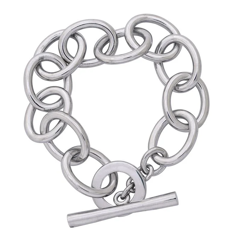 Ladies Bracelets for Sport Glow-Toggle Bracelet- Sterling Silver  (266ES)