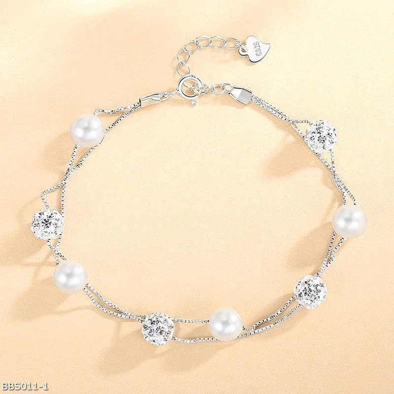 Ladies Bracelets with Stellar Gems-Original zircon shell beads  bracelet