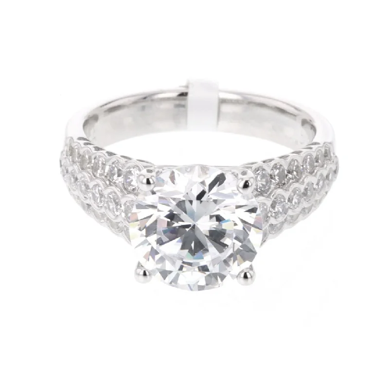 Ladies Radiant Beam Engagement Rings -0.72 ctw Diamond Solitaire Engagement Ring