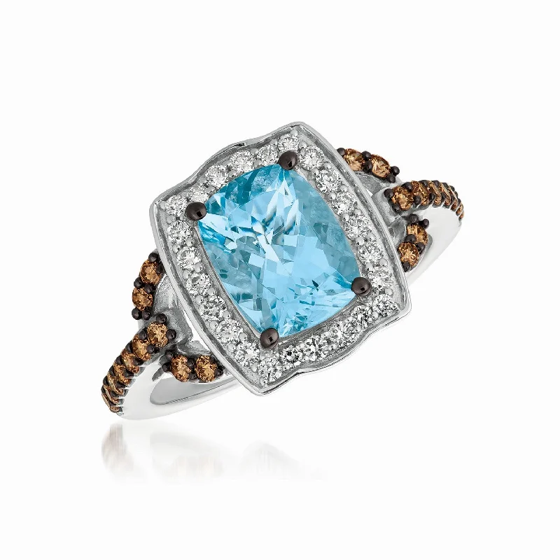 Ladies Rings with Jade Glow-Le Vian Chocolatier® Ring Sea Blue Aquamarine® TQVW 57