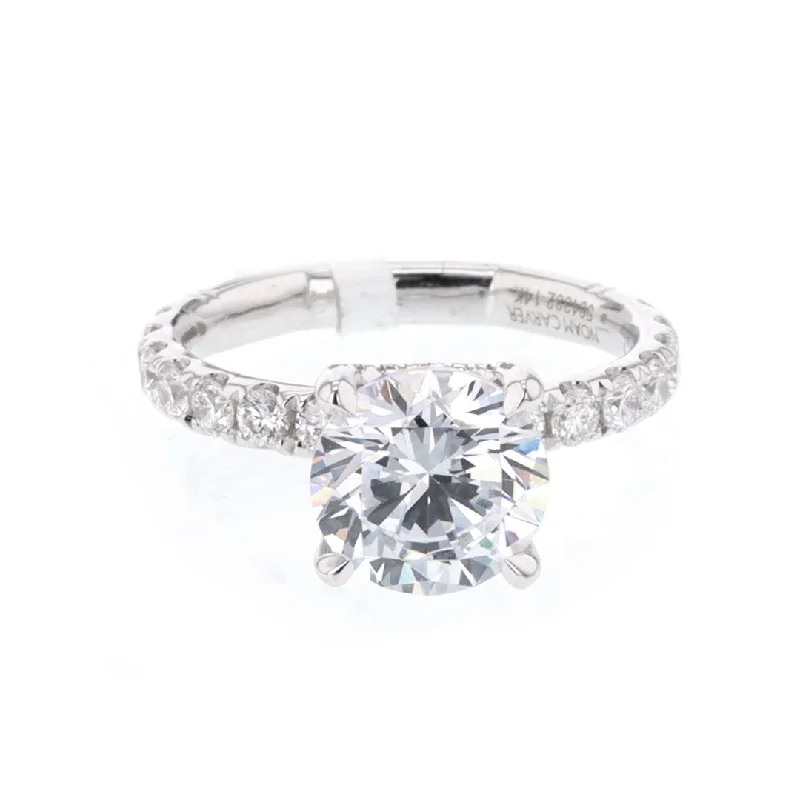 Ladies Value Priced Engagement Rings -0.78 ctw Diamond Hidden Halo Engagement Ring