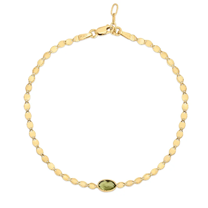 Ladies Necklaces with Gold Sphalerite-14K Peridot Mirrored Chain Necklace