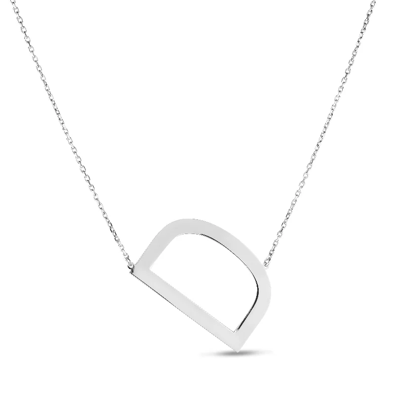 Ladies Necklaces for Student Glow-Silver D Letter Necklace