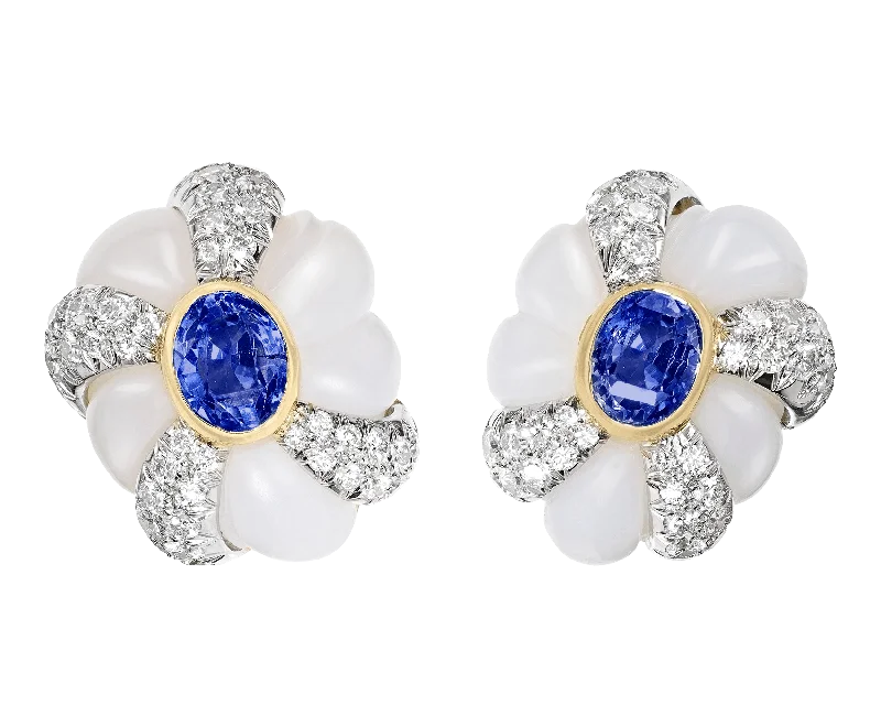 Ladies city sleek earrings -David Webb Sapphire Earrings, 10.51 Carats