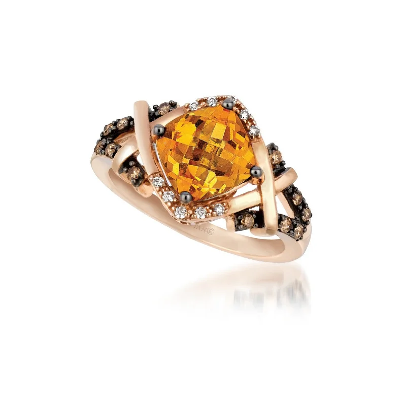 Ladies Rings with Red Pyroxmangite-Le Vian Chocolatier® Cinnamon Citrine® and Diamond Ring TPXH 211CT