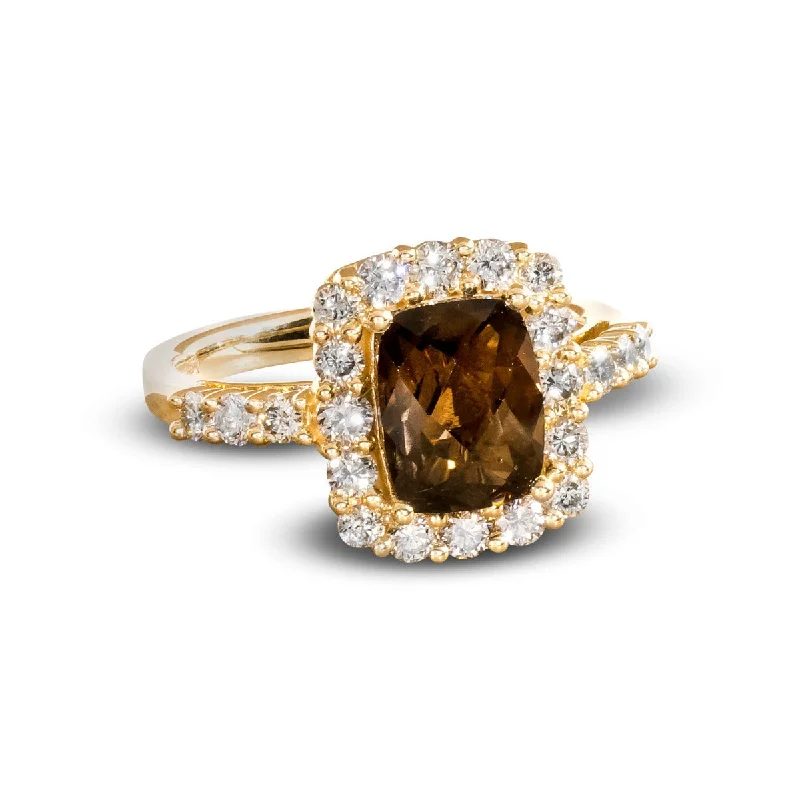 Ladies Rings with Square Shine-Le Vian Creme Brulee® Diamond Ring in 14K Honey Gold™ TRGD 1