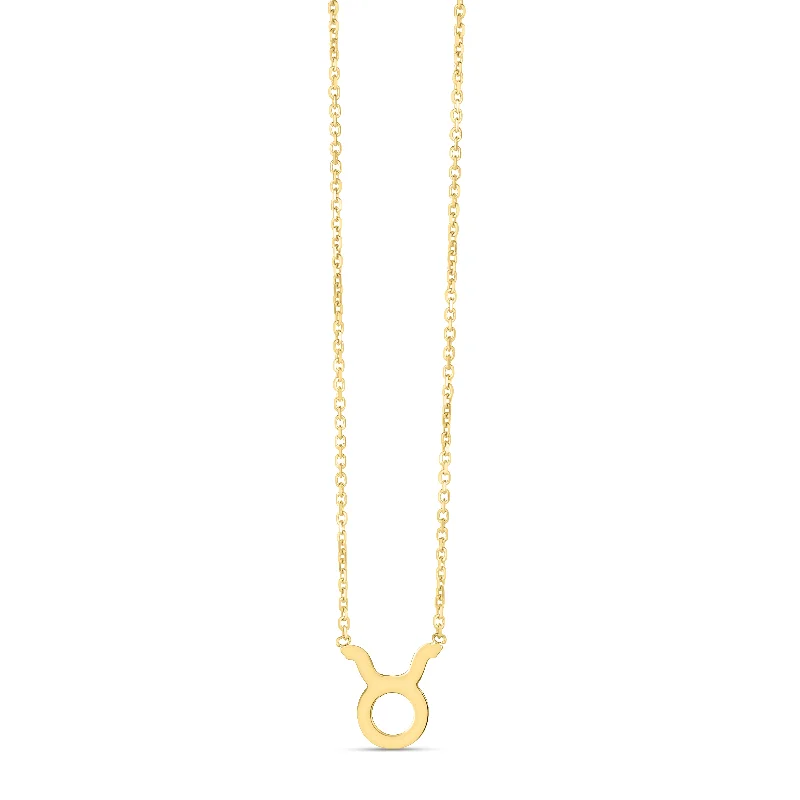 Ladies Necklaces for Writer Glow-14K Gold Taurus Necklace