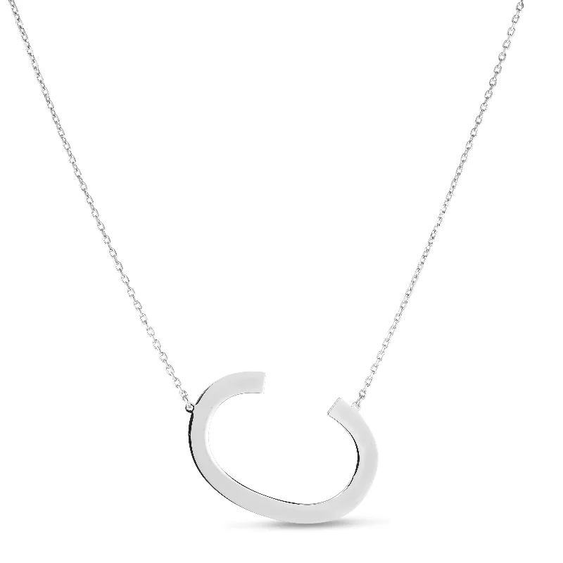 Ladies Necklaces for Travel Spark-Silver C Letter Necklace