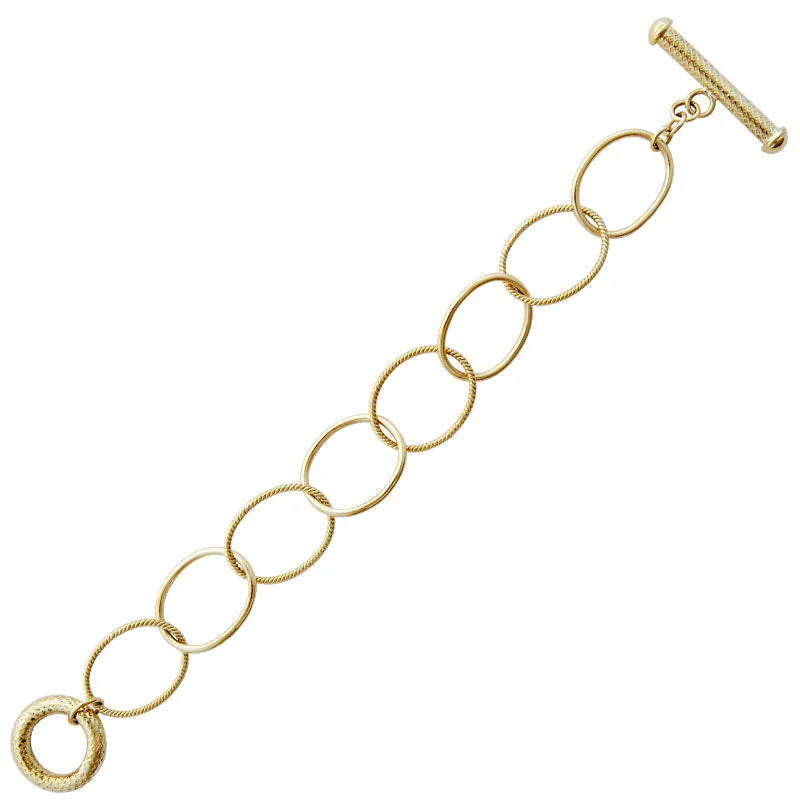 Ladies Bracelets for Grandma Shine-Toggle Bracelet - Gold