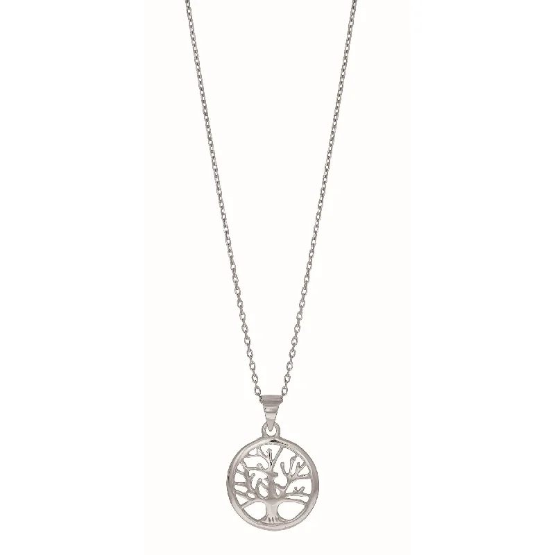 Ladies Necklaces with Flame Shine-Silver Mini Tree of Life Necklace