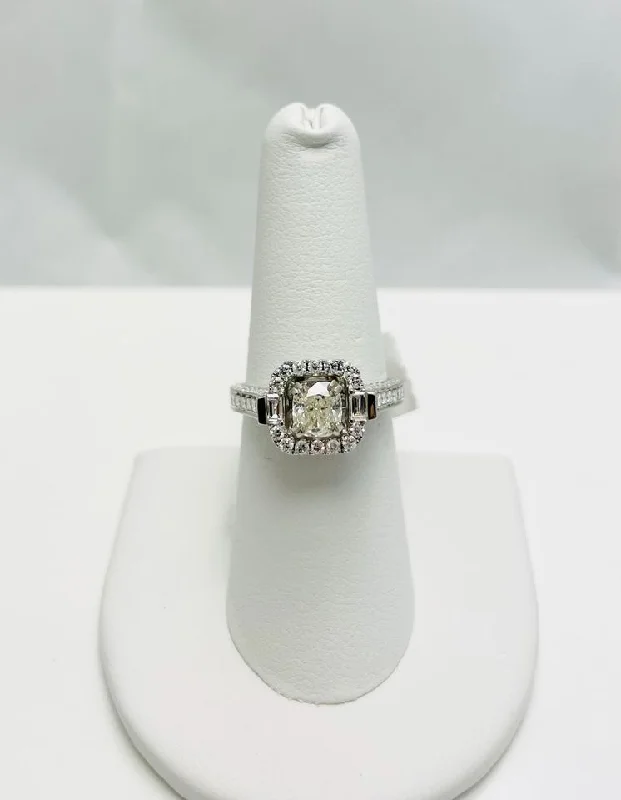 Ladies Glossy Charm Engagement Rings -New! 2.13ctw Natural Diamond 14k White Gold Engagement Ring