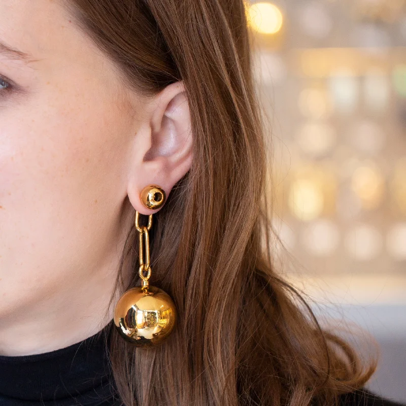 Ladies galactic flare earrings -Vintage Sphere and Spike Drop Stud Earrings