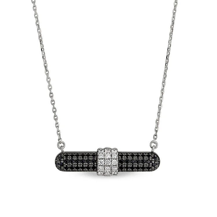 Ladies Necklaces with White Colemanite-Black Label Necklace