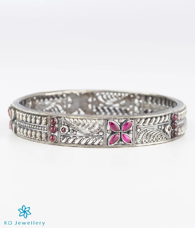 Ladies Bracelets with Key Spark-The Mithila Silver Kempu Bangle (Oxidised/Size/2.2/2.4/2.6/2.8)