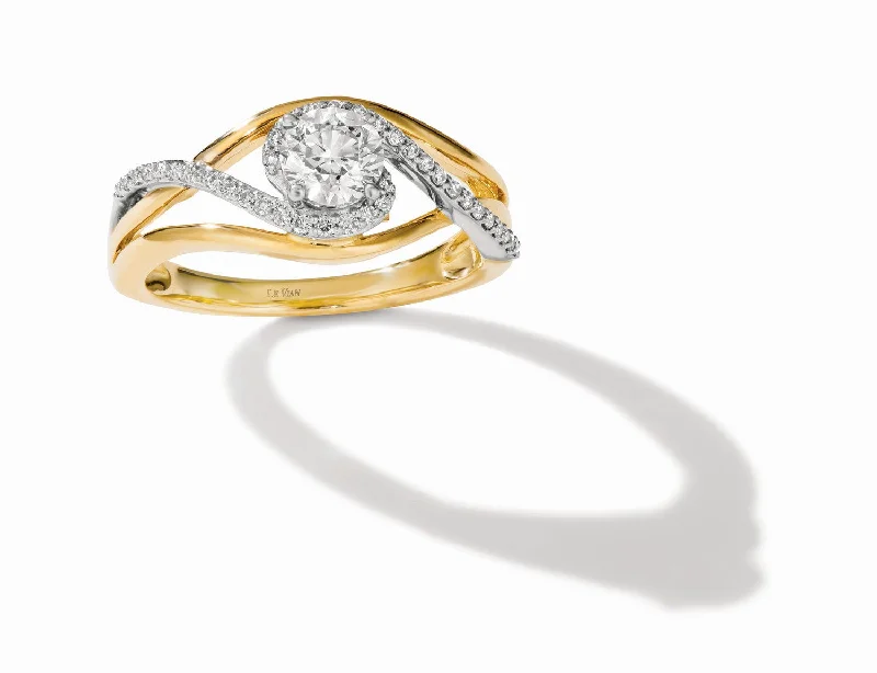 Ladies Rings with Sun Spark-Le Vian 14K Two Tone Creme Brulee® Diamond Ring TRGO 76