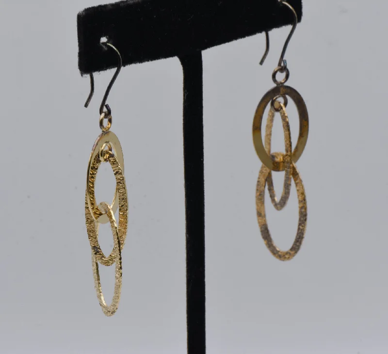 Ladies team unity earrings -Gold Tone Metal Dangle Earrings