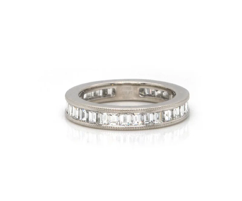 Ladies Rings for Dream Glow-1.57ctw Baguette Diamond Channel Set Eternity Band Ring in Platinum