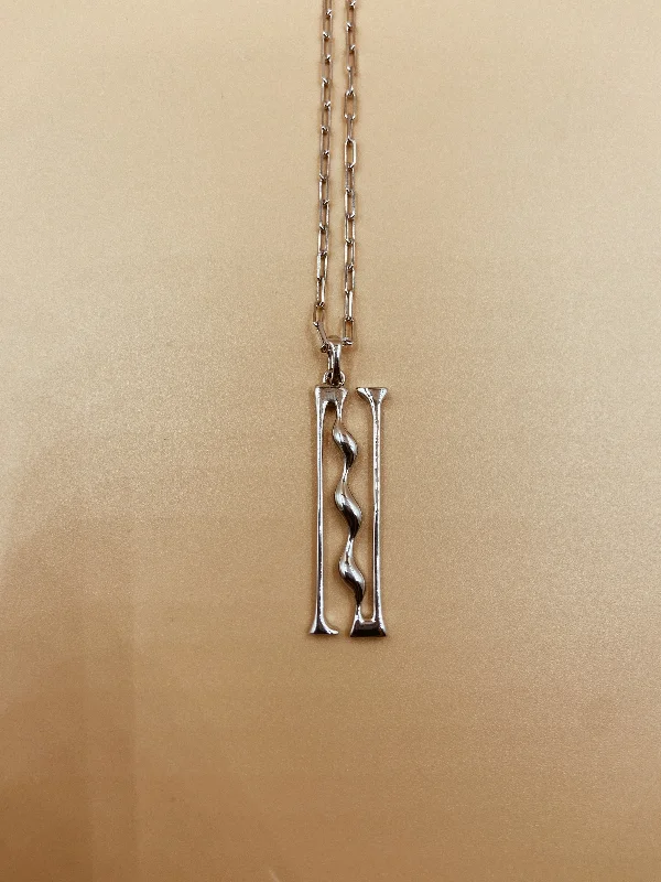 Ladies Necklaces for Founder Shine-Letter N Necklace in 925 Sterling Silver