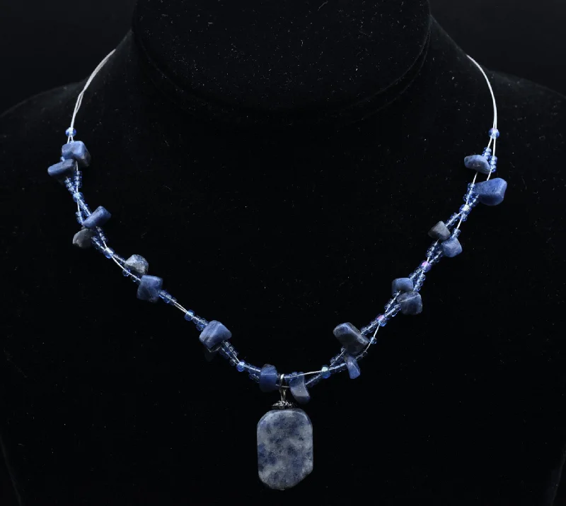 Ladies Necklaces Budget Spark-Sodalite Chip Bead Necklace - 16"