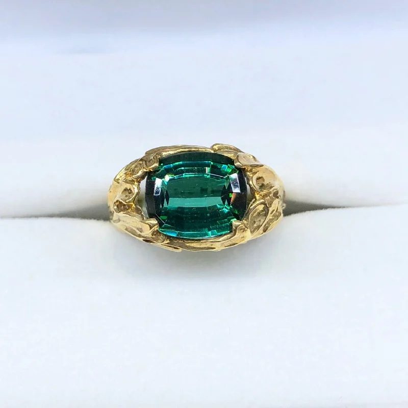 Ladies Rings with Yellow Herderite-Green Tourmaline Ring