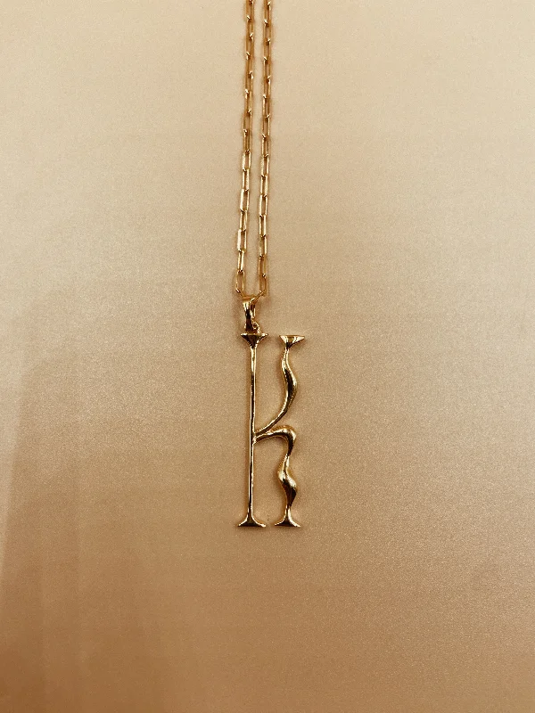 Ladies Necklaces with Flame Shine-Letter K Necklace in 925 Sterling Silver