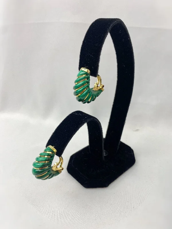 Ladies versatile drop earrings -Estate Collection Earrings - Vintage Malachite