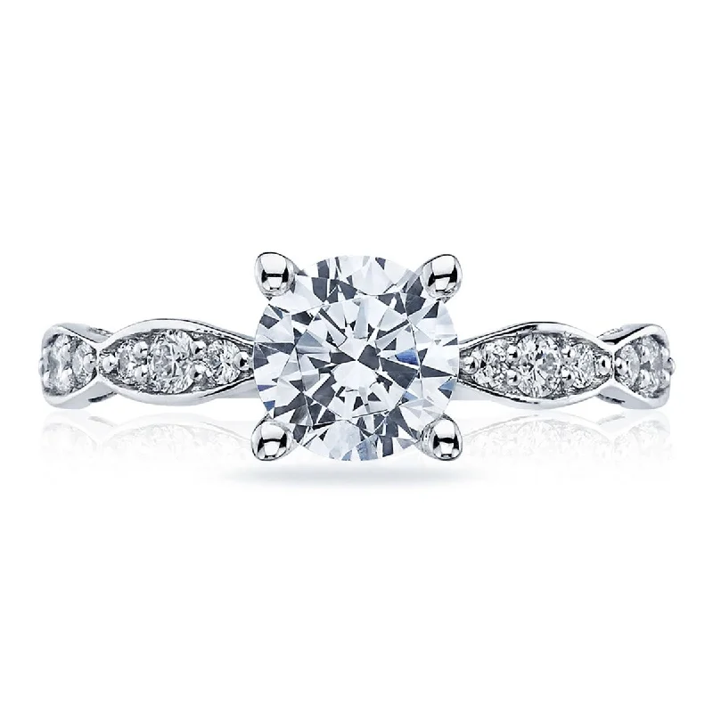 Ladies Extravagant Luxe Engagement Rings -Tacori Sculpted Crescent Diamond Engagement Semi Mount 46-25RD65W