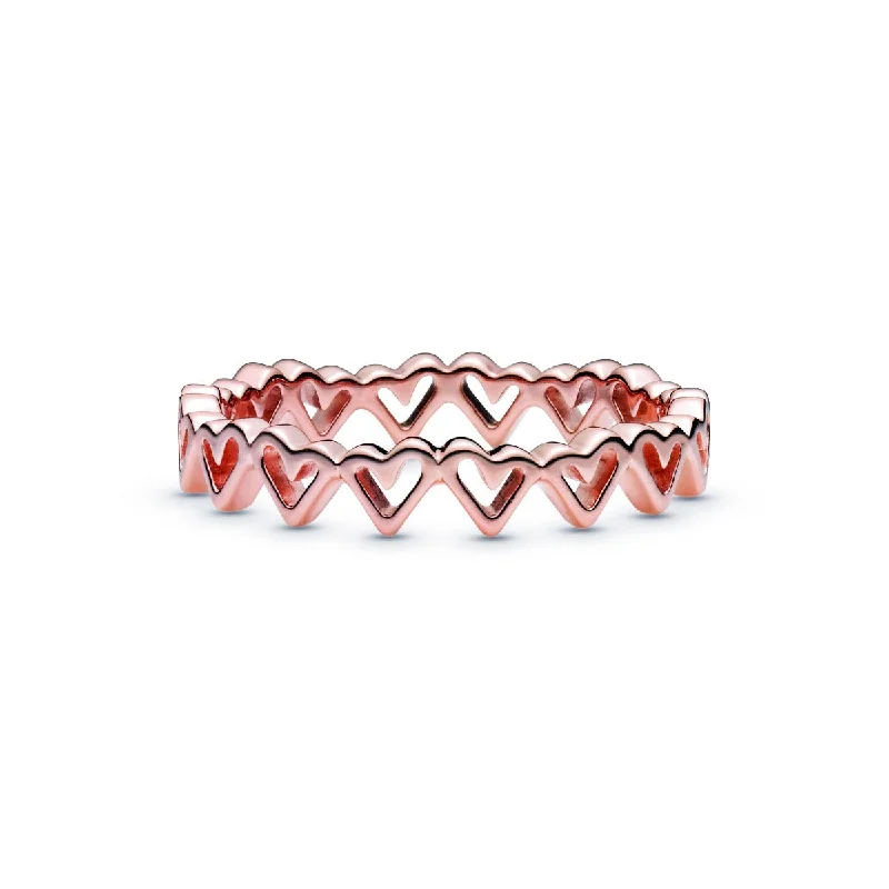 Ladies Rings with Coral Kornerupine-Freehand Hearts Ring 188696C00