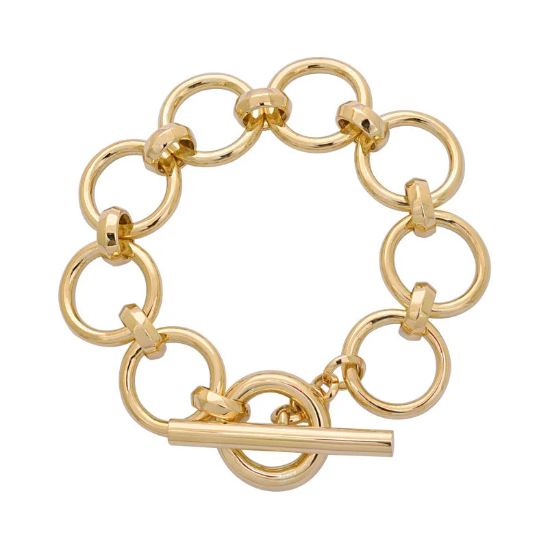 Ladies Bracelets for Girl Glow-Toggle Bracelet - Gold