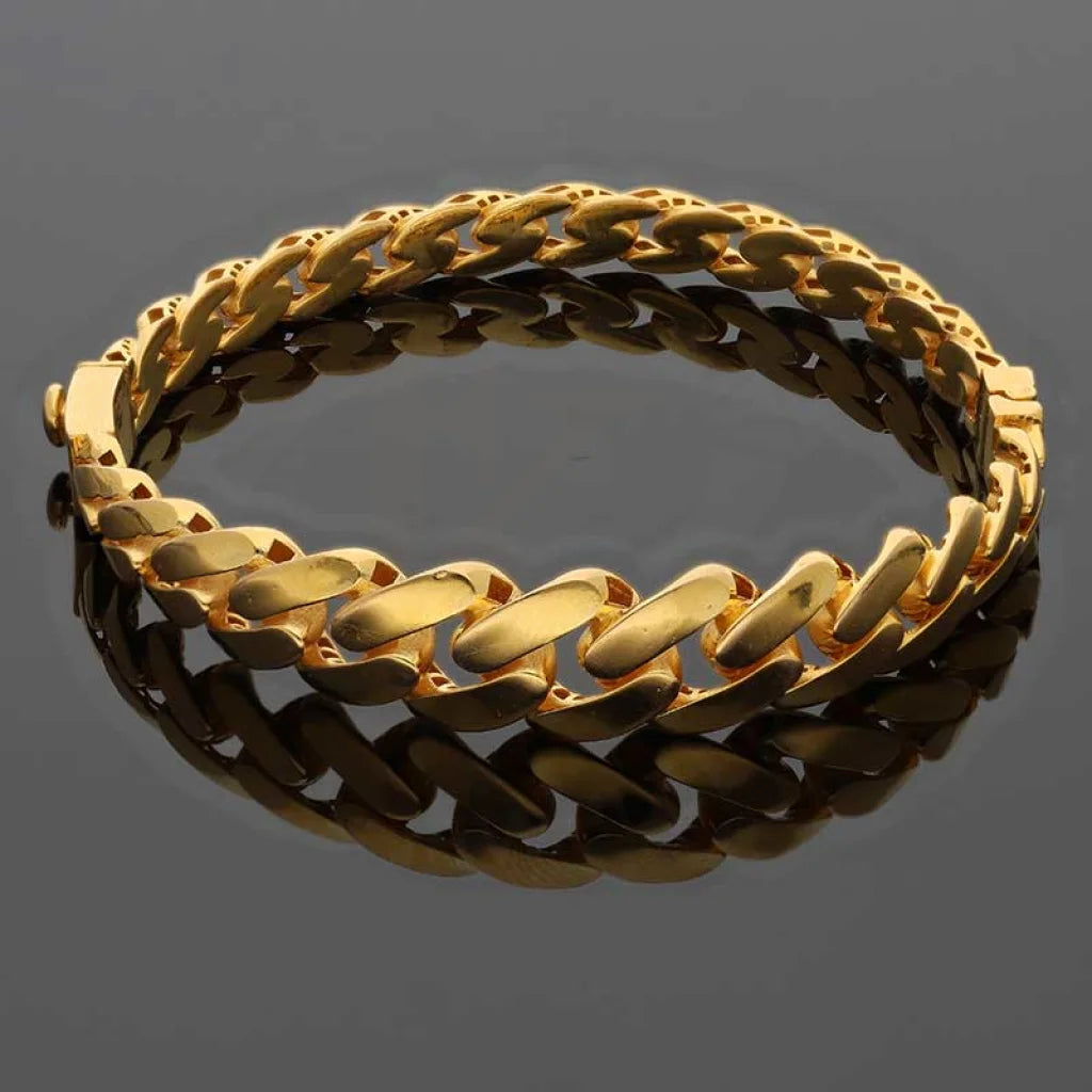 Ladies Bracelets for Night Glow-Gold Curb Bangle 21KT - FKJBNG21K1938