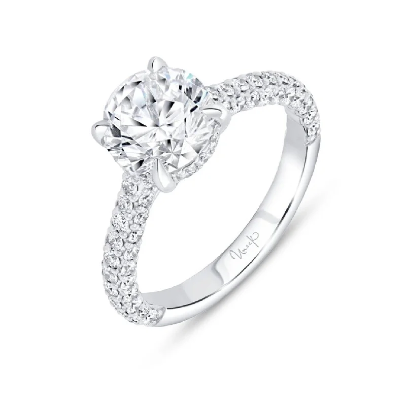 Ladies Artisan Crafted Engagement Rings -0.82 ctw Diamond Hidden Halo Engagement Ring