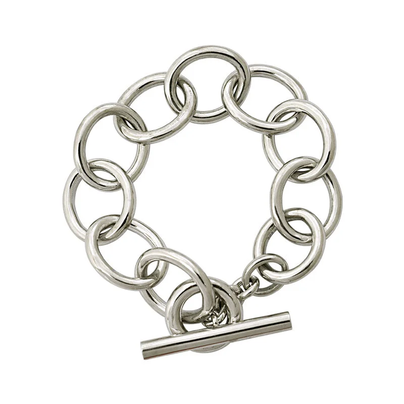 Ladies Bracelets Polished Spark-Toggle Bracelet- Sterling Silver