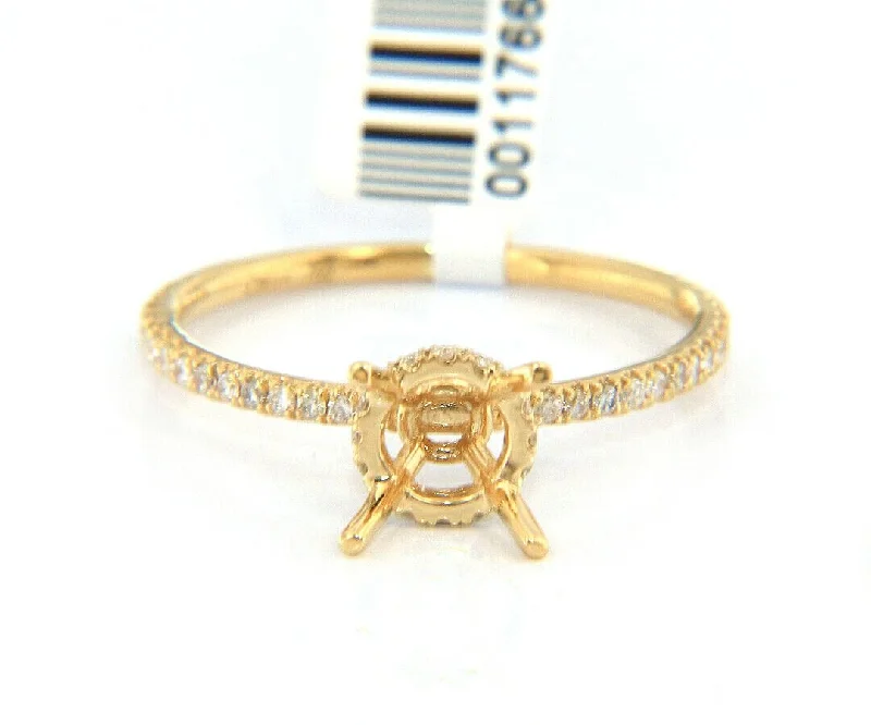 Ladies Rings for Mom Spark-New Odelia 0.28ctw Diamond Straight Under Halo Semi Mount Ring in 18K