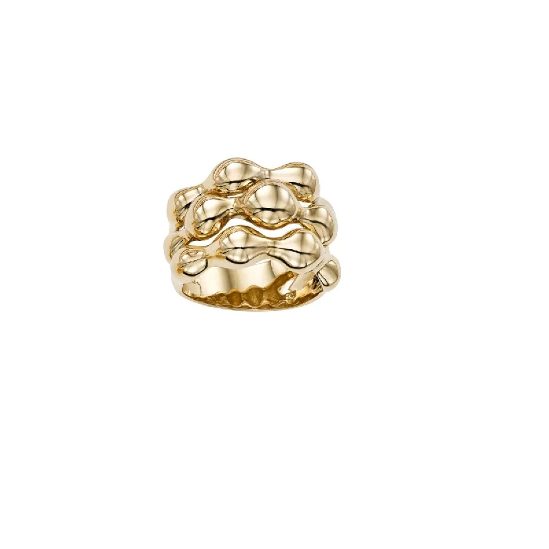 Ladies Rings with Yellow Sanidine-14kt Yellow Gold Bubble Ring Size-7 R6842-07