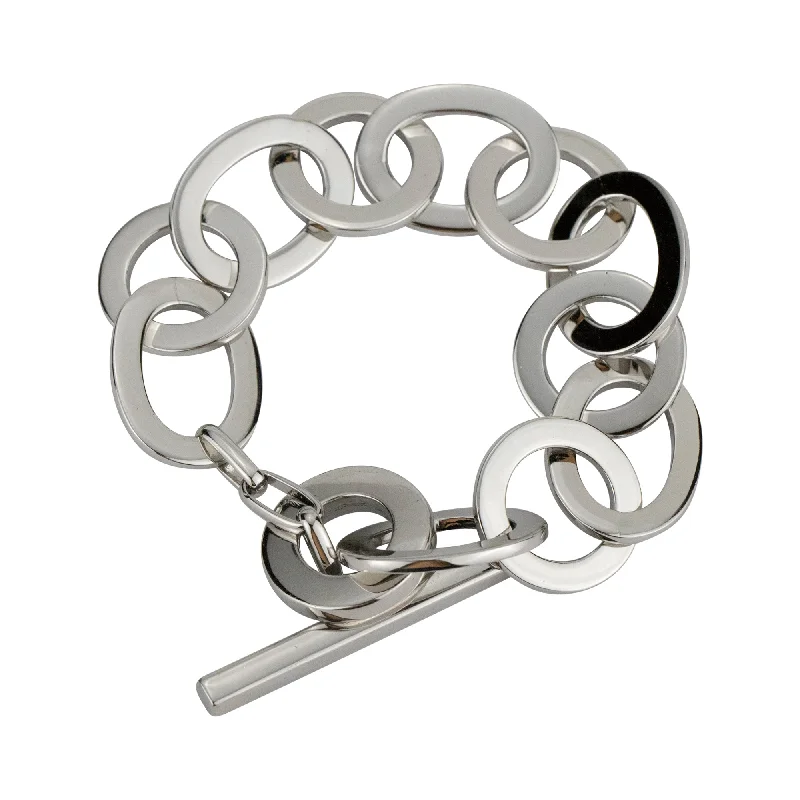 Ladies Bracelets Matte Glow-Toggle Bracelet - Sterling Silver