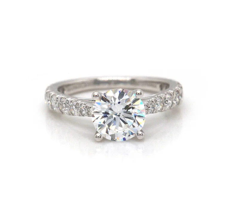 Ladies Rings with Initial Spark-New Gabriel & Co. 0.79ctw Graduated Diamond Straight Semi Mount Ring in 14K