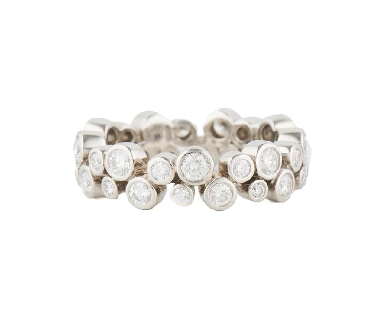 Ladies Rings with Clear Natrolite-Tiffany & Co. 0.96ctw Diamond Bubble Eternity Band Ring in Platinum