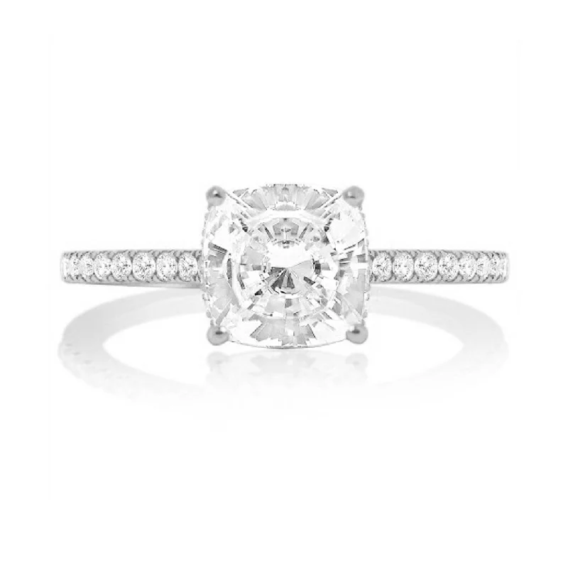 Ladies Marquise Flash Engagement Rings -0.39 ctw Diamond Solitaire Engagement Ring