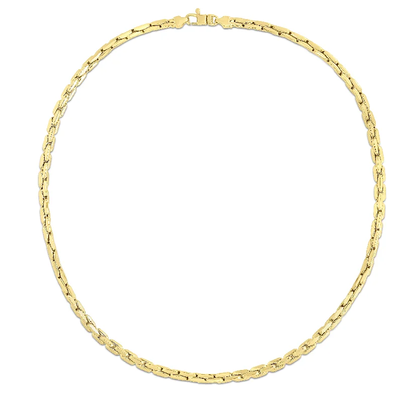 Ladies Necklaces Multi Glow-14K Gold Compressed Cable Link Necklace