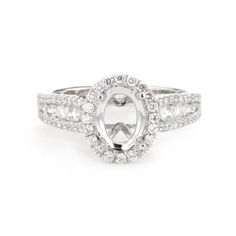 Ladies Sacred Spirit Engagement Rings -0.67 ctw Diamond Halo Engagement Ring