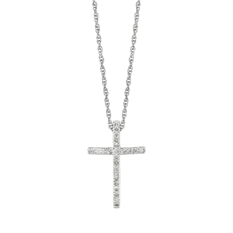 Ladies Necklaces with Blue Pectolite-Silver .12ct Diamond Cross Necklace