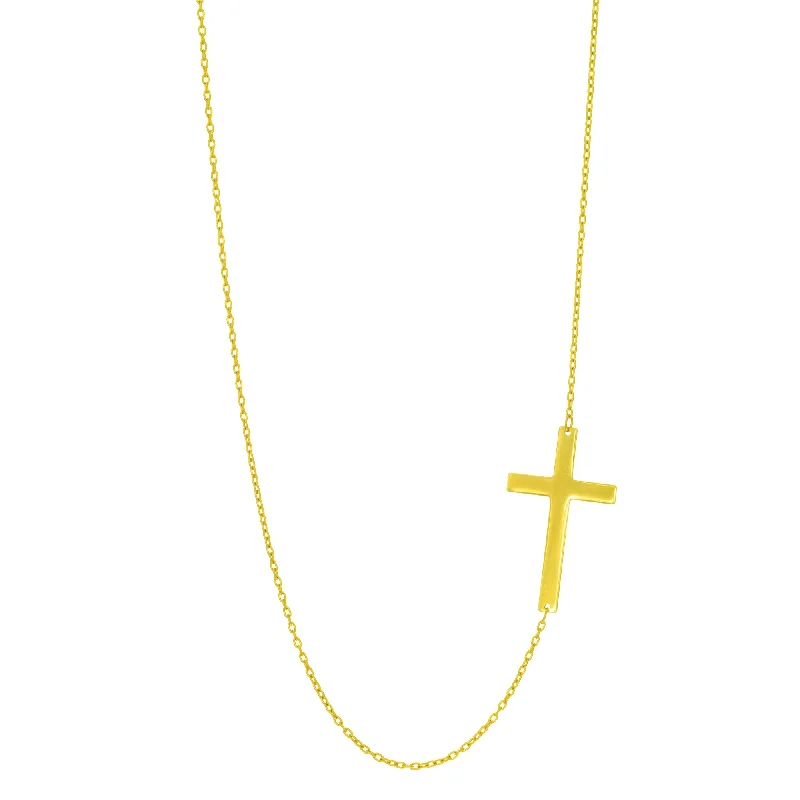 Ladies Necklaces Flex Spark-14K Gold Flat Cross Necklace